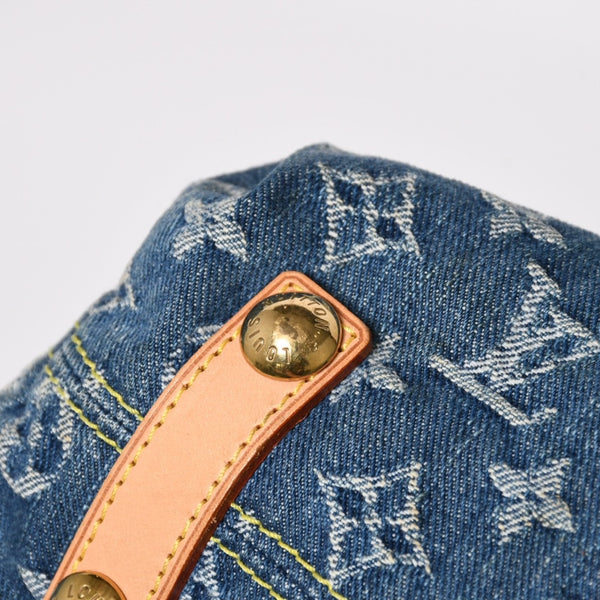 Very good condition LOUIS VUITTON Monogram Denim Baggy GM Shoulder Bag Handbag M95048 Indigo Blue Gold Hardware Used 4a003639