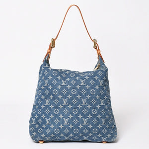 Very good condition LOUIS VUITTON Monogram Denim Baggy GM Shoulder Bag Handbag M95048 Indigo Blue Gold Hardware Used 4a003639