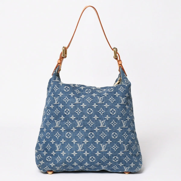 Very good condition LOUIS VUITTON Monogram Denim Baggy GM Shoulder Bag Handbag M95048 Indigo Blue Gold Hardware Used 4a003639
