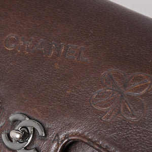 CHANEL シャネル チェーンショルダーバッグ アイコンモチーフ クルーズライン 8番台 2003年 ブラウン シルバー 美品 中古 4a003640