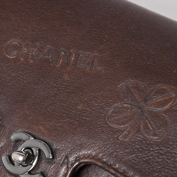 CHANEL シャネル チェーンショルダーバッグ アイコンモチーフ クルーズライン 8番台 2003年 ブラウン シルバー 美品 中古 4a003640