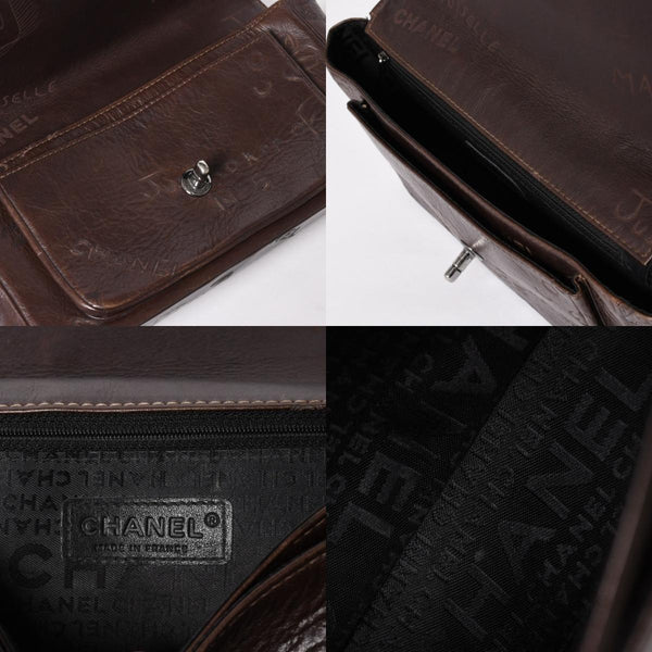 CHANEL シャネル チェーンショルダーバッグ アイコンモチーフ クルーズライン 8番台 2003年 ブラウン シルバー 美品 中古 4a003640