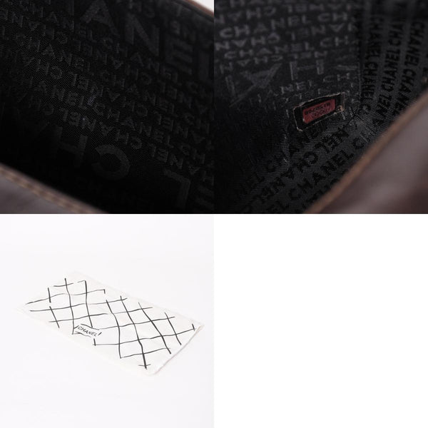 CHANEL シャネル チェーンショルダーバッグ アイコンモチーフ クルーズライン 8番台 2003年 ブラウン シルバー 美品 中古 4a003640