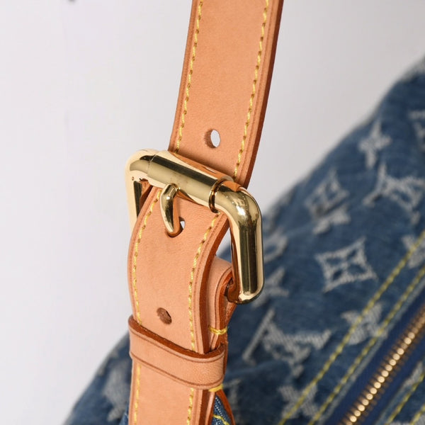 Very good condition LOUIS VUITTON Monogram Denim Baggy GM Shoulder Bag Handbag M95048 Indigo Blue Gold Hardware Used 4a003639