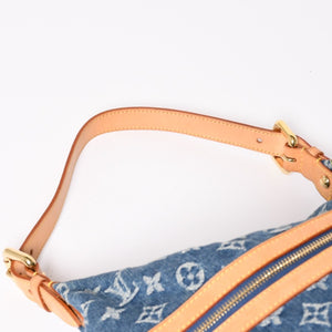 Very good condition LOUIS VUITTON Monogram Denim Baggy GM Shoulder Bag Handbag M95048 Indigo Blue Gold Hardware Used 4a003639