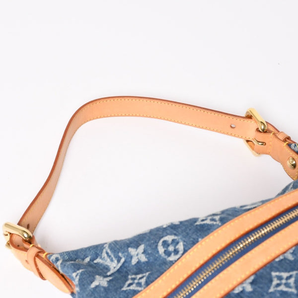 Very good condition LOUIS VUITTON Monogram Denim Baggy GM Shoulder Bag Handbag M95048 Indigo Blue Gold Hardware Used 4a003639