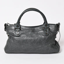 画像をギャラリービューアに読み込む, BALENCIAGA バレンシアガ ザ ファースト ハンドバッグ ショルダーバッグ 103208 ラムスキン ダークグレー メタルブラック金具 2way 美品 中古 4a003641