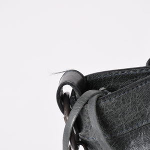BALENCIAGA The First Handbag Shoulder Bag 103208 Lambskin Dark Gray Metal Black Hardware 2way Good Condition Used 4a003641