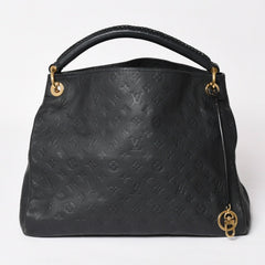 極美品 LOUIS VUITTON ルイヴィトン アーツィーMM ワンショルダーバッグ ハンドバッグ M93448 カーフスキン モノグラムアンプラント ブラック ゴールド金具 中古 4a003503