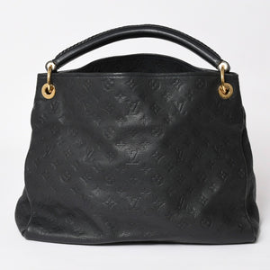 極美品 LOUIS VUITTON ルイヴィトン アーツィーMM ワンショルダーバッグ ハンドバッグ M93448 カーフスキン モノグラムアンプラント ブラック ゴールド金具 中古 4a003503