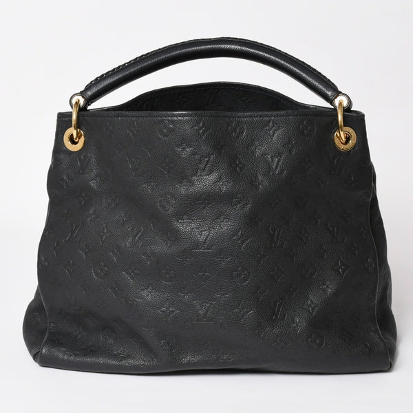 極美品 LOUIS VUITTON ルイヴィトン アーツィーMM ワンショルダーバッグ ハンドバッグ M93448 カーフスキン モノグラムアンプラント ブラック ゴールド金具 中古 4a003503