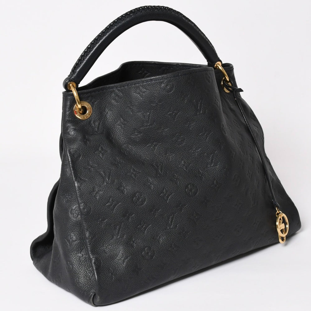 極美品 LOUIS VUITTON ルイヴィトン アーツィーMM ワンショルダーバッグ ハンドバッグ M93448 カーフスキン モノグラムアンプラント ブラック ゴールド金具 中古 4a003503