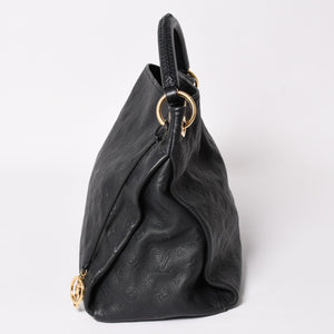 極美品 LOUIS VUITTON ルイヴィトン アーツィーMM ワンショルダーバッグ ハンドバッグ M93448 カーフスキン モノグラムアンプラント ブラック ゴールド金具 中古 4a003503
