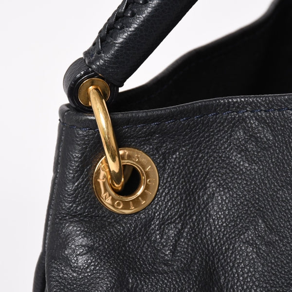 極美品 LOUIS VUITTON ルイヴィトン アーツィーMM ワンショルダーバッグ ハンドバッグ M93448 カーフスキン モノグラムアンプラント ブラック ゴールド金具 中古 4a003503