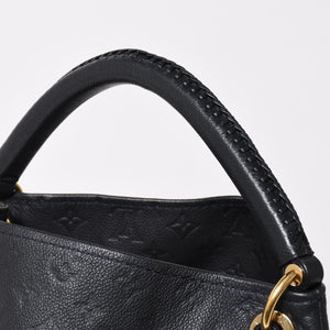 極美品 LOUIS VUITTON ルイヴィトン アーツィーMM ワンショルダーバッグ ハンドバッグ M93448 カーフスキン モノグラムアンプラント ブラック ゴールド金具 中古 4a003503
