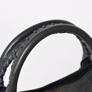 BALENCIAGA The First Handbag Shoulder Bag 103208 Lambskin Dark Gray Metal Black Hardware 2way Good Condition Used 4a003641