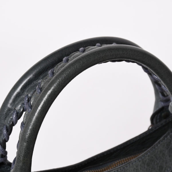 BALENCIAGA The First Handbag Shoulder Bag 103208 Lambskin Dark Gray Metal Black Hardware 2way Good Condition Used 4a003641