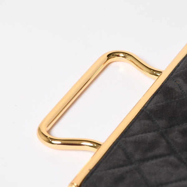 極美品 CHANEL シャネル トップハンドル ハンドバッグ 3番台 ココマーク スウェード ターンロック ダークグレー ゴールド金具 中古 4a003643