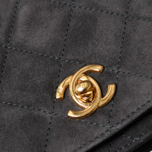 画像をギャラリービューアに読み込む, 極美品 CHANEL シャネル トップハンドル ハンドバッグ 3番台 ココマーク スウェード ターンロック ダークグレー ゴールド金具 中古 4a003643