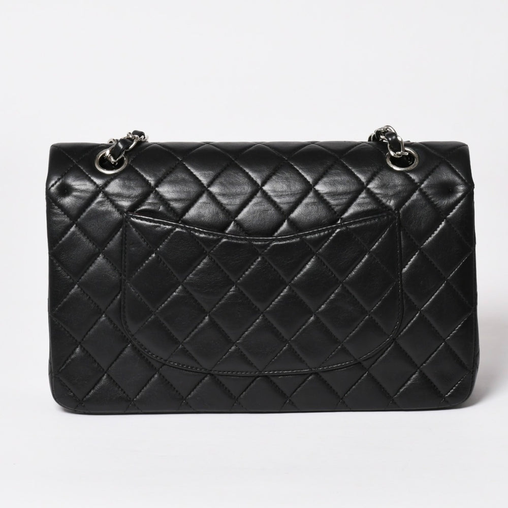 極美品 CHANEL シャネル マトラッセ25 Wフラップ Wチェーンショルダーバッグ 6番台 ラムスキン ココマーク ブラック シルバー金具 中古 4a003645 6