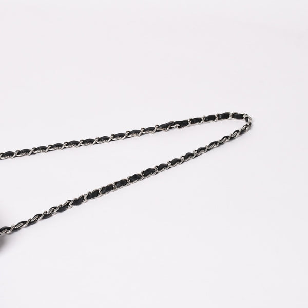 極美品 CHANEL シャネル マトラッセ25 Wフラップ Wチェーンショルダーバッグ 6番台 ラムスキン ココマーク ブラック シルバー金具 中古 4a003645 6