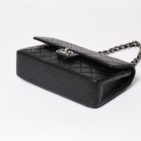 極美品 CHANEL シャネル マトラッセ25 Wフラップ Wチェーンショルダーバッグ 6番台 ラムスキン ココマーク ブラック シルバー金具 中古 4a003645 6