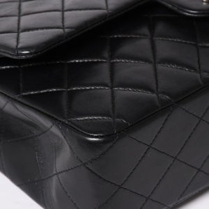 極美品 CHANEL シャネル マトラッセ25 Wフラップ Wチェーンショルダーバッグ 6番台 ラムスキン ココマーク ブラック シルバー金具 中古 4a003645 6