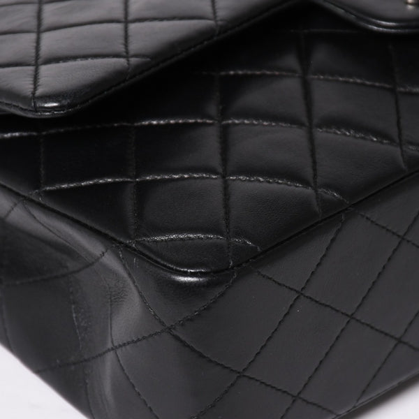 極美品 CHANEL シャネル マトラッセ25 Wフラップ Wチェーンショルダーバッグ 6番台 ラムスキン ココマーク ブラック シルバー金具 中古 4a003645 6