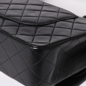 極美品 CHANEL シャネル マトラッセ25 Wフラップ Wチェーンショルダーバッグ 6番台 ラムスキン ココマーク ブラック シルバー金具 中古 4a003645 6
