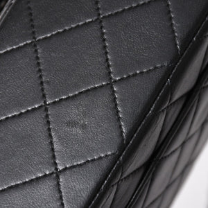 極美品 CHANEL シャネル マトラッセ25 Wフラップ Wチェーンショルダーバッグ 6番台 ラムスキン ココマーク ブラック シルバー金具 中古 4a003645 6