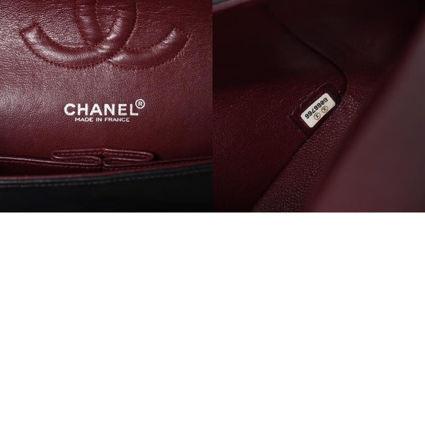 極美品 CHANEL シャネル マトラッセ25 Wフラップ Wチェーンショルダーバッグ 6番台 ラムスキン ココマーク ブラック シルバー金具 中古 4a003645 6