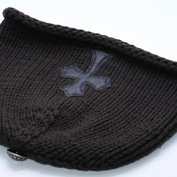 CHROME HEARTS BEANIE CASH CH CROSS CH Cross Beanie Knit Cap Early Model Cross Patch Cashmere Silver 925 Good Condition Used 4a003867