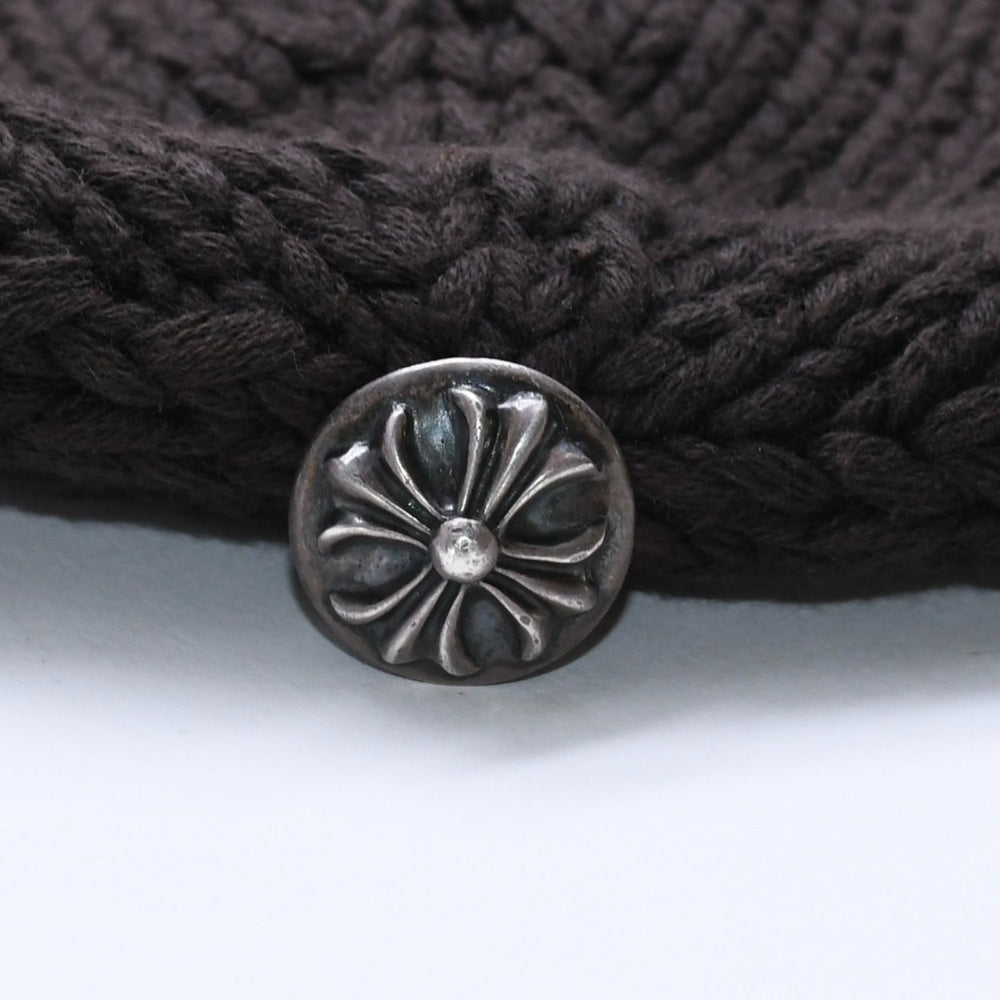 CHROME HEARTS クロムハーツ BEANIE CASH CH CROSS CHクロス ビーニー ニットキャップ 初期モデル クロスパッチ カシミヤ シルバー925 美品 中古 4a003867