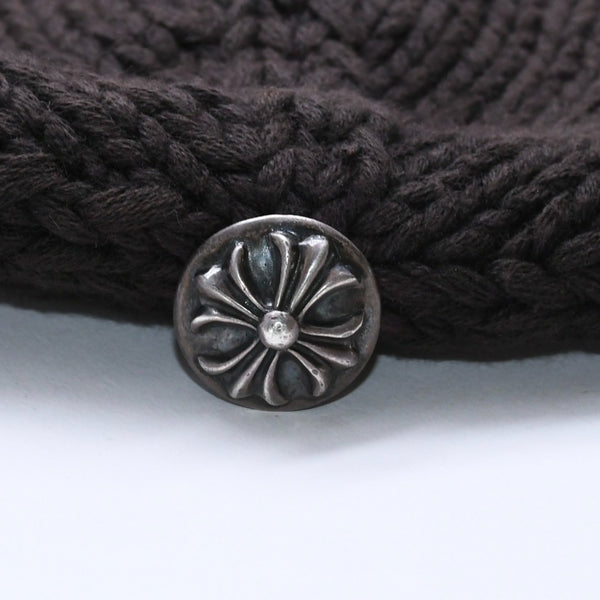 CHROME HEARTS BEANIE CASH CH CROSS CH Cross Beanie Knit Cap Early Model Cross Patch Cashmere Silver 925 Good Condition Used 4a003867