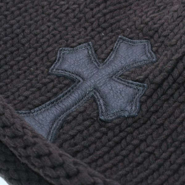 CHROME HEARTS BEANIE CASH CH CROSS CH Cross Beanie Knit Cap Early Model Cross Patch Cashmere Silver 925 Good Condition Used 4a003867
