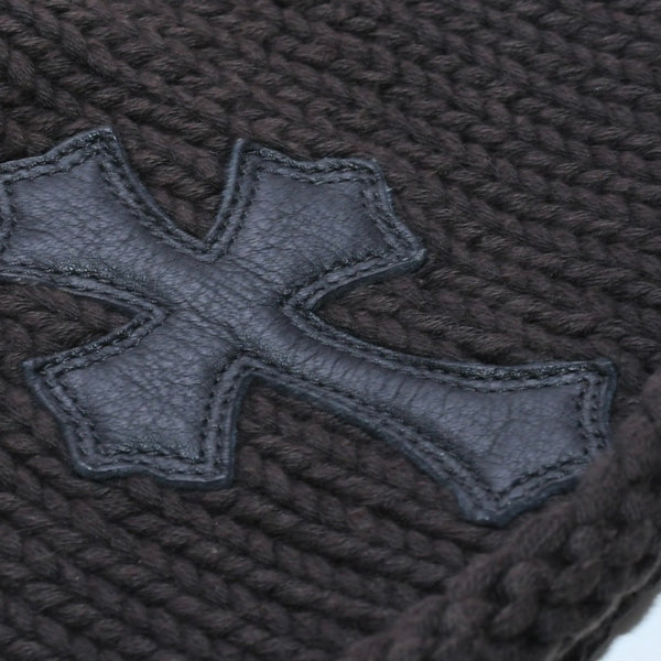 CHROME HEARTS BEANIE CASH CH CROSS CH Cross Beanie Knit Cap Early Model Cross Patch Cashmere Silver 925 Good Condition Used 4a003867