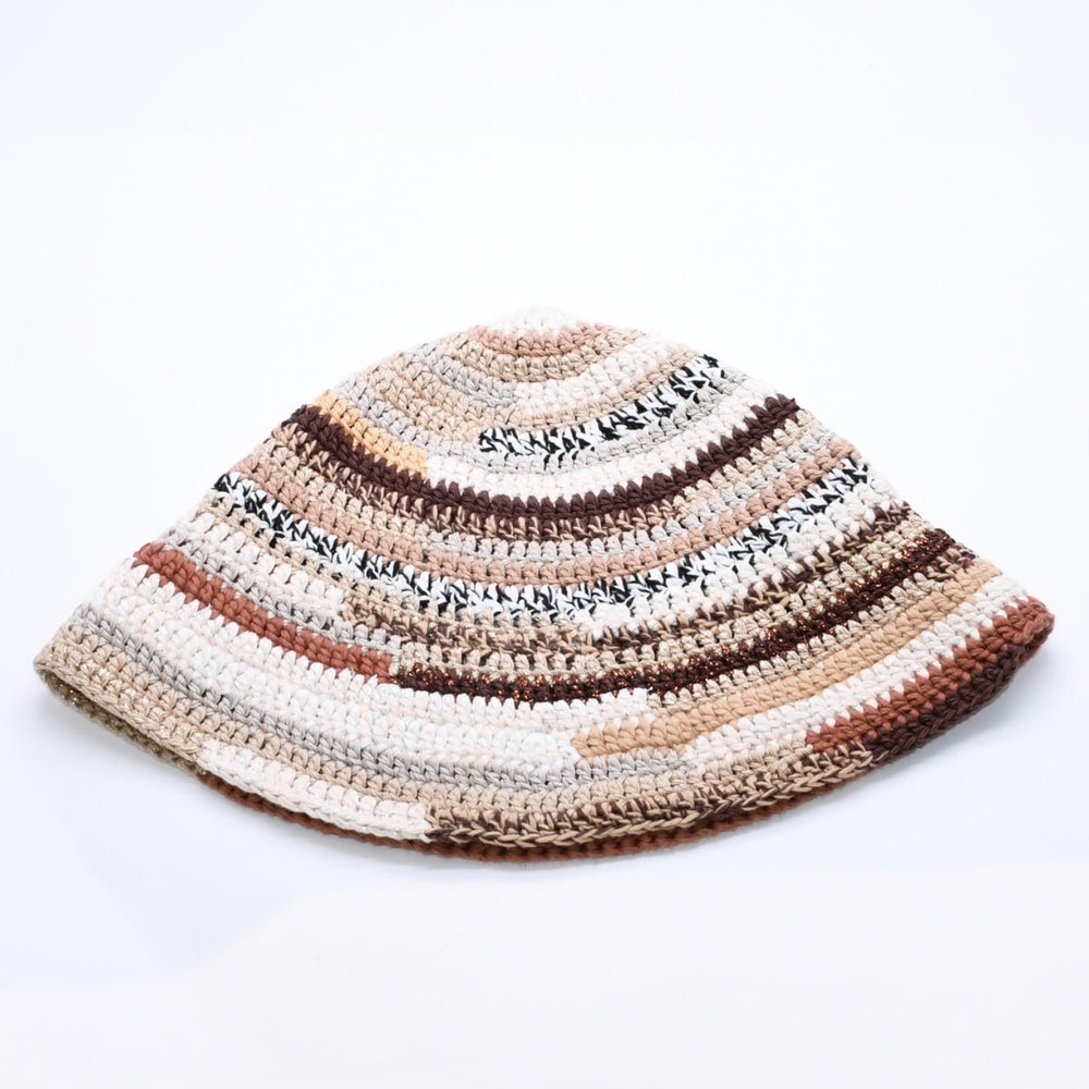 極美品 MIUMIU ミュウミュウ バケットハット Bucket Hat ハット ブラウン ベージュ マルチカラー 5HC326 中古 4a002779