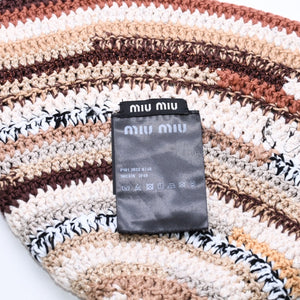Very good condition MIUMIU Bucket Hat Brown Beige Multicolor 5HC326 Used 4a002779
