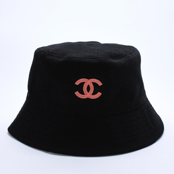 Very good condition CHANEL Cocomark M23A Hat Cotton Black Pink Multicolor Used 4a002780