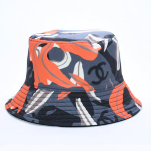 Very good condition CHANEL Cocomark M23A Hat Cotton Black Pink Multicolor Used 4a002780