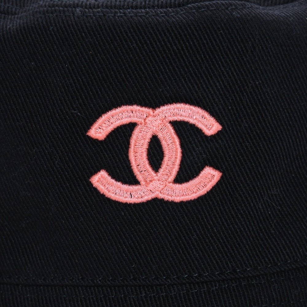 極美品 CHANEL シャネル ココマーク M23A ハット コットン Black ブラック Pink ピンク マルチカラー 中古 4a002780