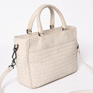 BOTTEGA VENETA Intrecciato 2WAY Bag Shoulder Bag Handbag Off White Black Hardware 4a003701