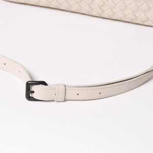 BOTTEGA VENETA Intrecciato 2WAY Bag Shoulder Bag Handbag Off White Black Hardware 4a003701