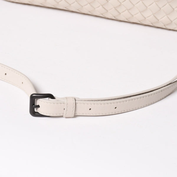 BOTTEGA VENETA Intrecciato 2WAY Bag Shoulder Bag Handbag Off White Black Hardware 4a003701