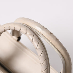 BOTTEGA VENETA Intrecciato 2WAY Bag Shoulder Bag Handbag Off White Black Hardware 4a003701