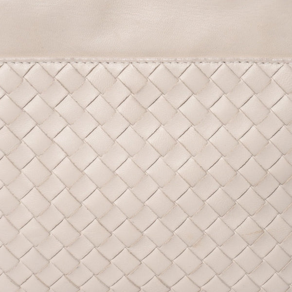 BOTTEGA VENETA Intrecciato 2WAY Bag Shoulder Bag Handbag Off White Black Hardware 4a003701