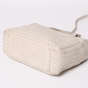 BOTTEGA VENETA Intrecciato 2WAY Bag Shoulder Bag Handbag Off White Black Hardware 4a003701