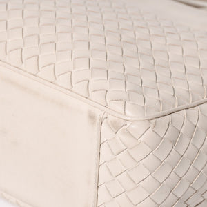 BOTTEGA VENETA Intrecciato 2WAY Bag Shoulder Bag Handbag Off White Black Hardware 4a003701