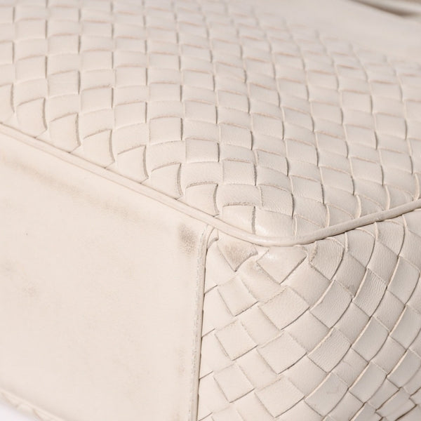 BOTTEGA VENETA Intrecciato 2WAY Bag Shoulder Bag Handbag Off White Black Hardware 4a003701