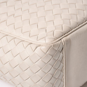 BOTTEGA VENETA Intrecciato 2WAY Bag Shoulder Bag Handbag Off White Black Hardware 4a003701